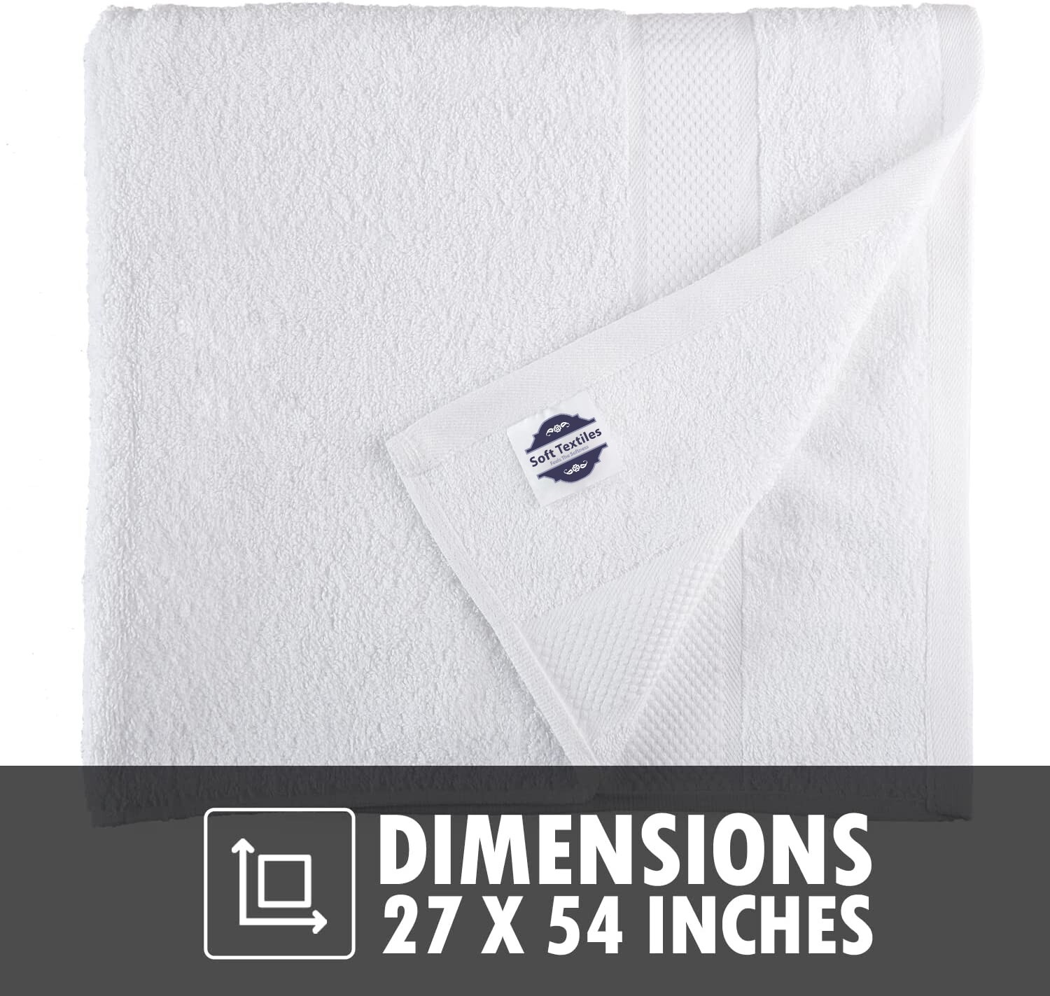 Extra Large Bath Towels Pack of 4 100% Cotton 27"x54" Highly Absorbent Soft