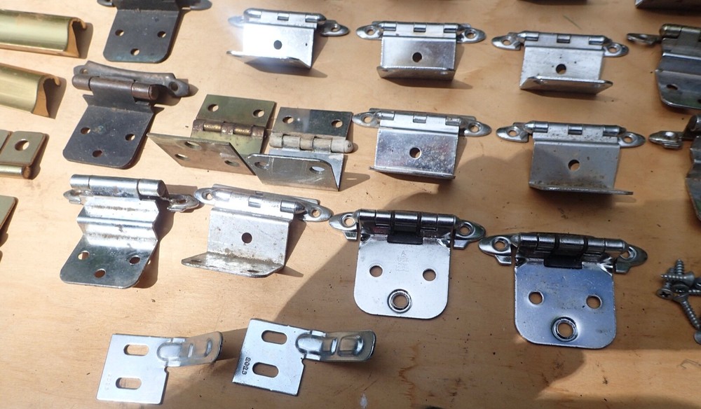 Vintage Cabinet Door Drawer Hardware Lot Handles Hinges Knobs & More