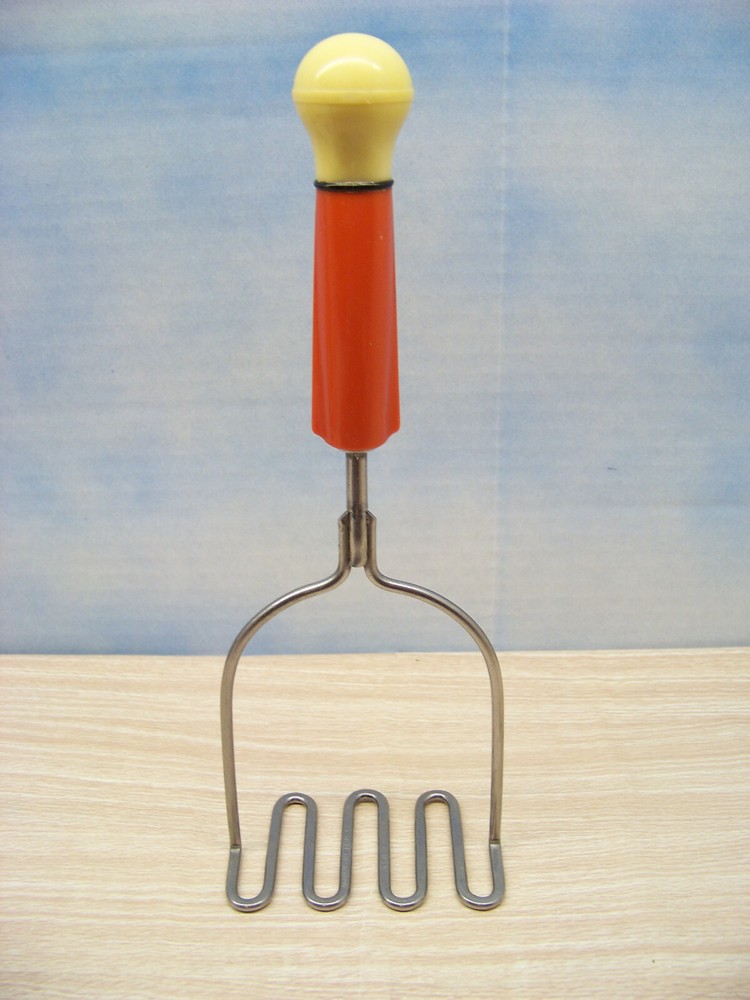 Bakelite Masher - Orange & Yellow Handle