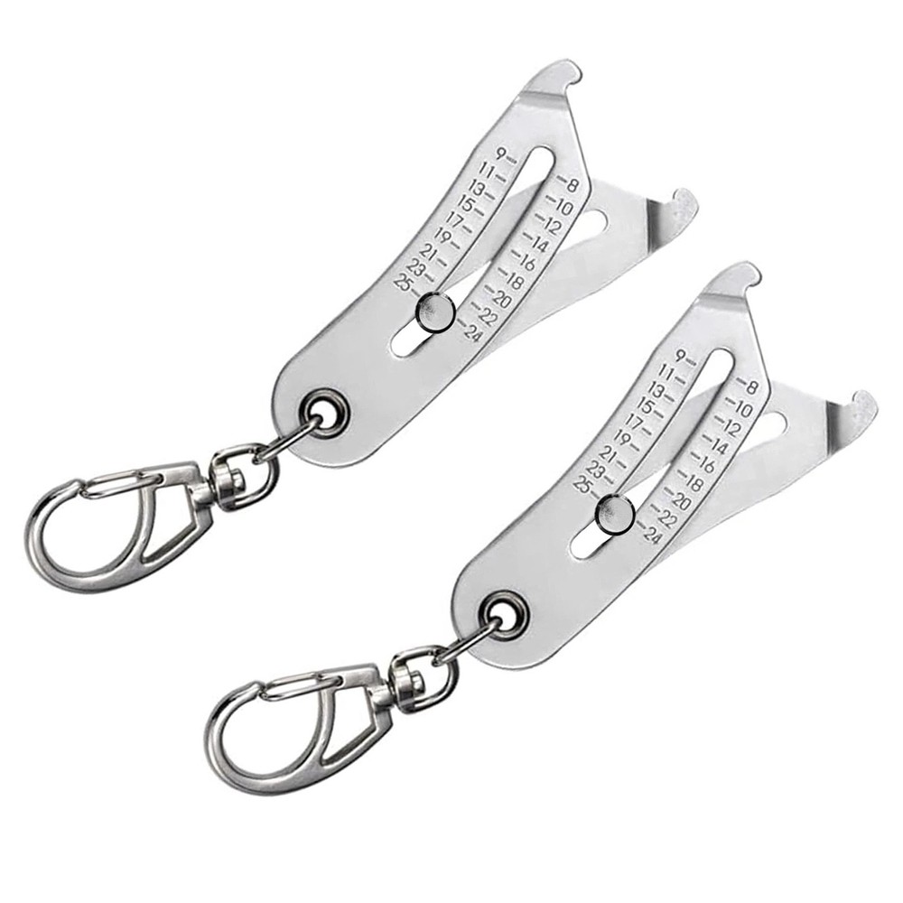 2PCS Portable Thread Gauge Set - Bolt Size Identifier with Keychain Accessory