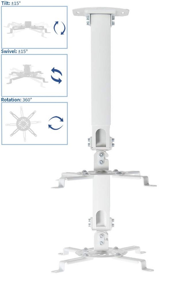 VIVO Universal Extending Ceiling Projector Mount, Height Adjustable Projectio...