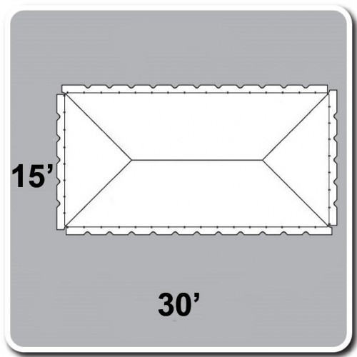 West Coast 15x30 Frame Tent Top White PVC Replacement Canopy