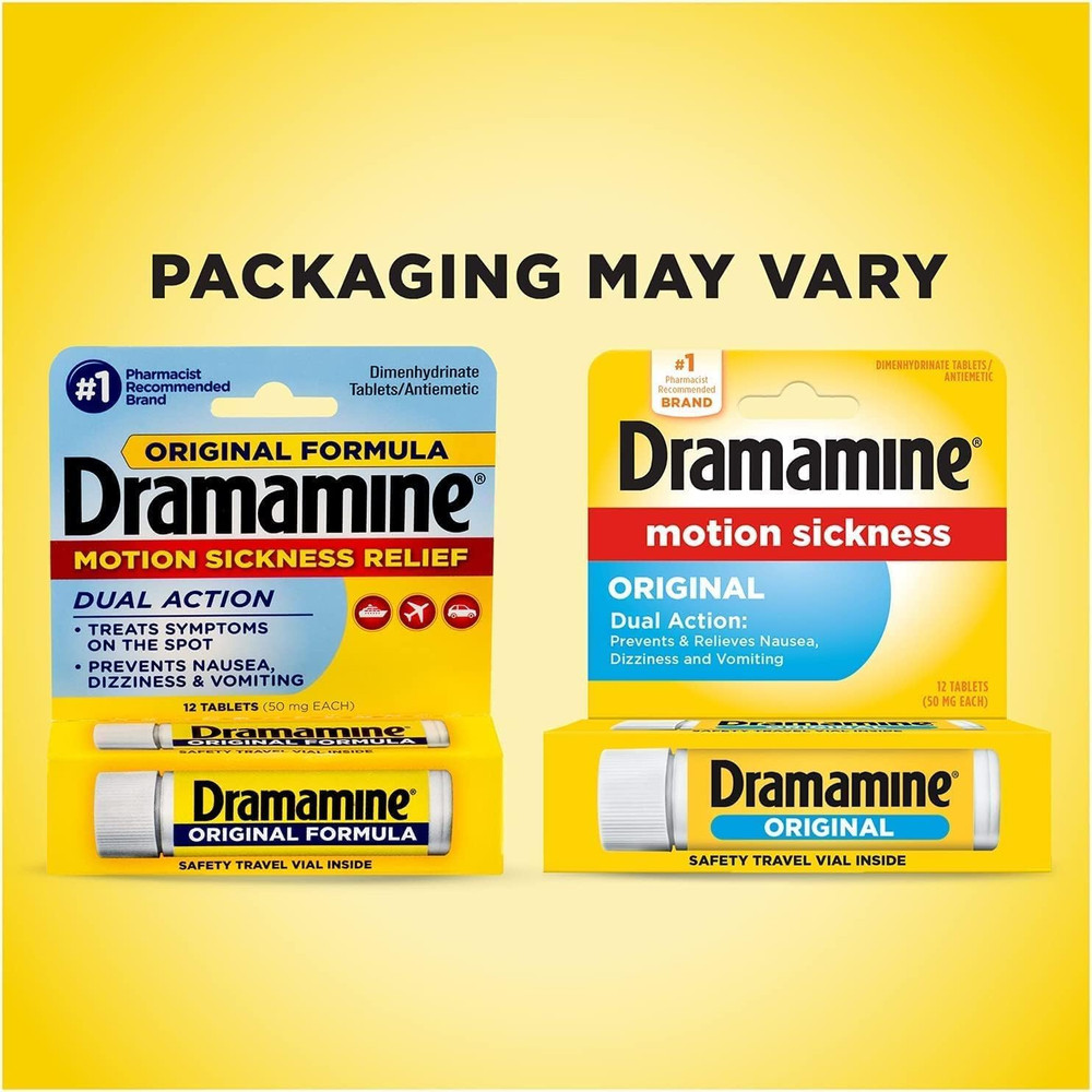 Dramamine Tablets Original Formula, 12 Tablets
