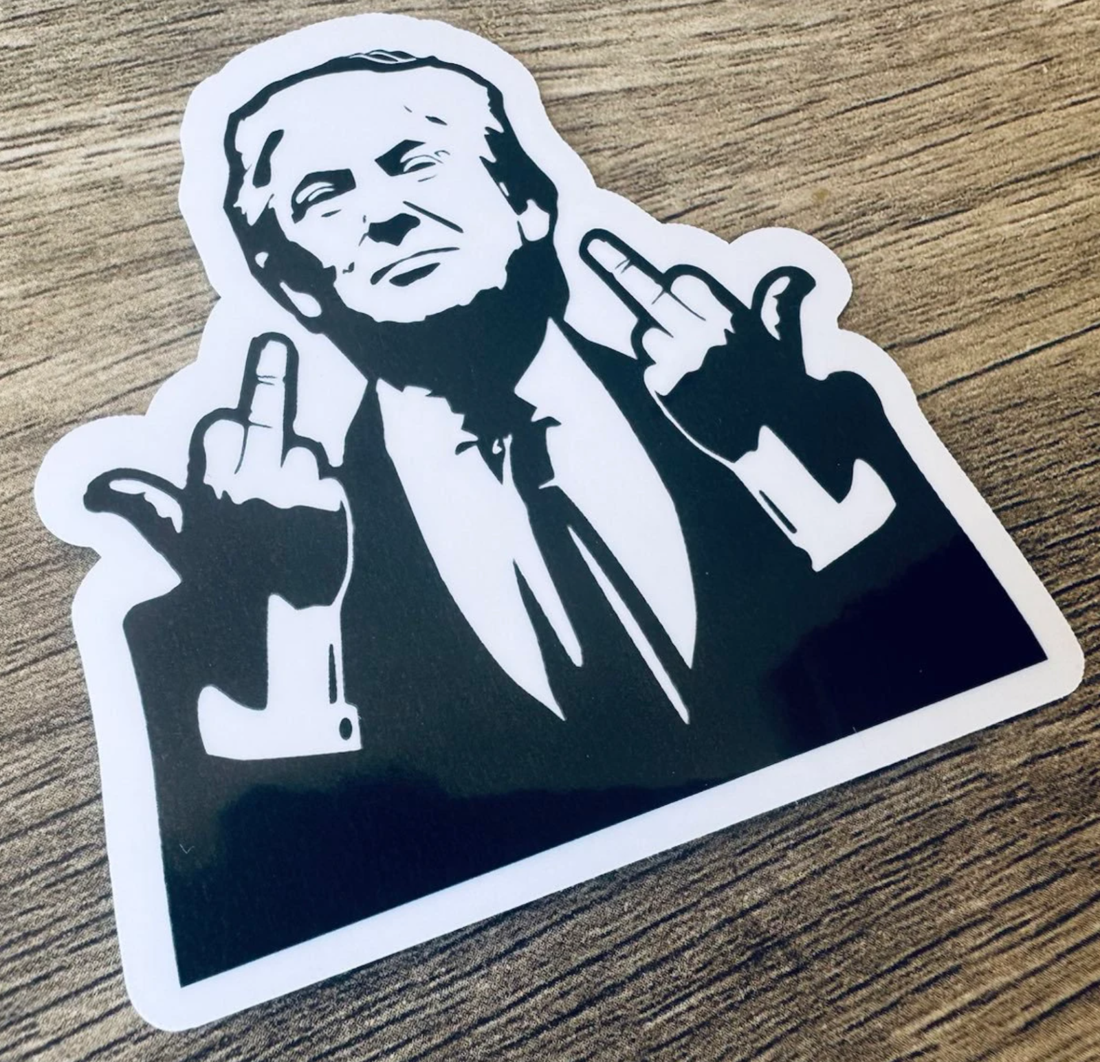 President Donald Trump Flipping the Bird - Trump 2024 - 3" Decal/Sticker