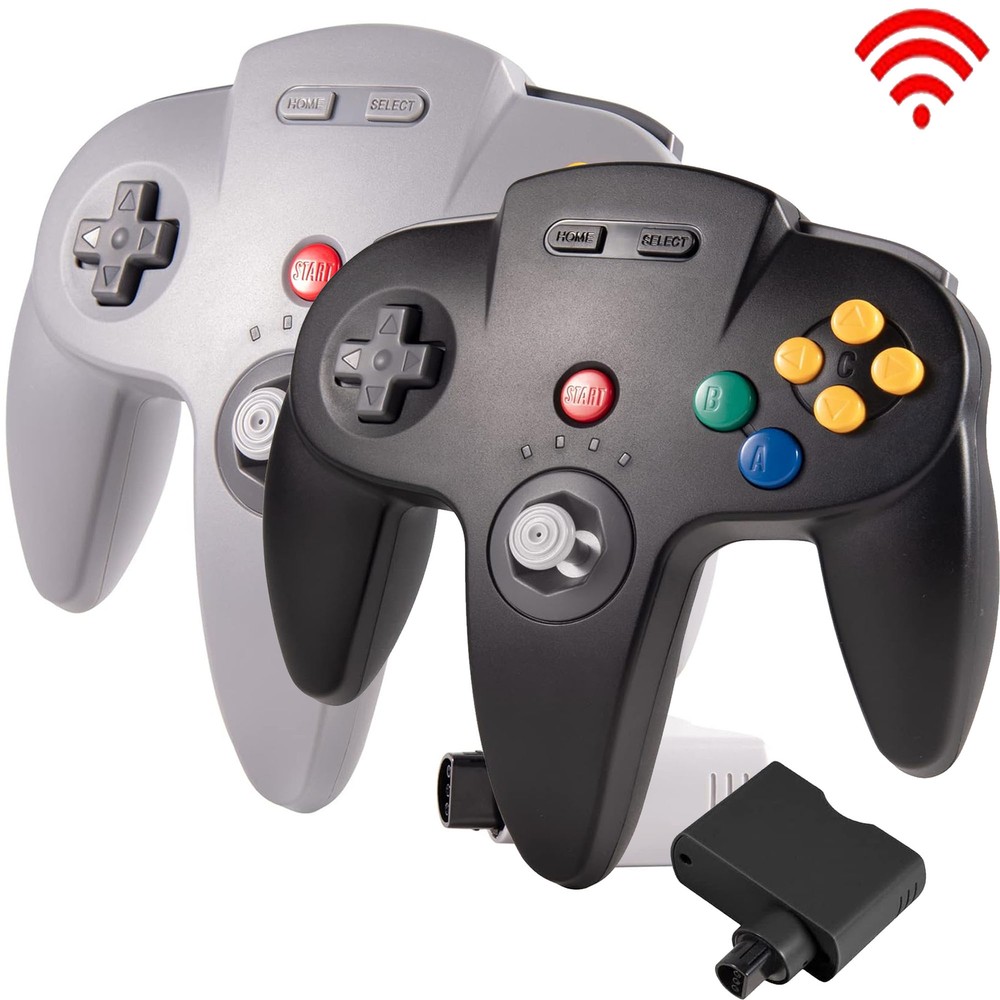Wireless N64 Controller,2.4G Remote Game Controller w/ Rumble Pak For N64 System