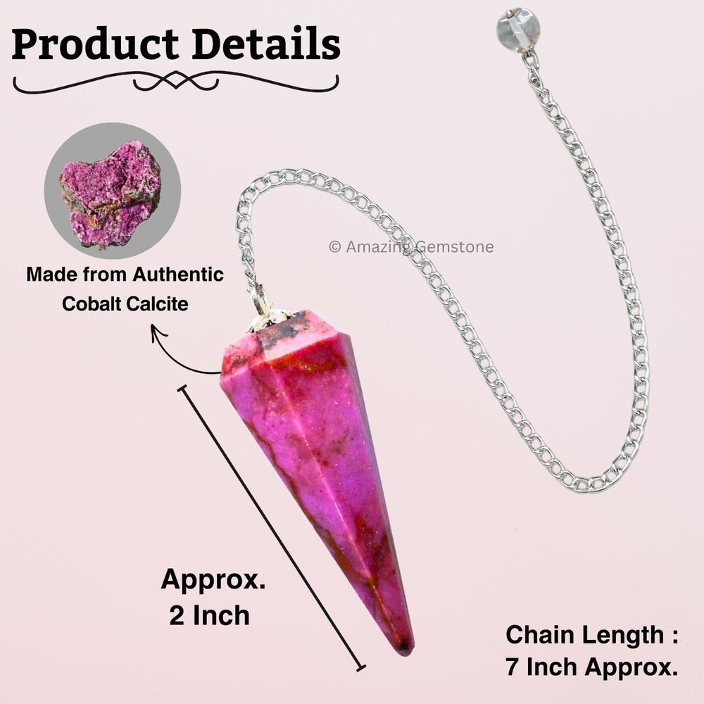 Cobalt Calcite Dowsing Crystal Pendulum
