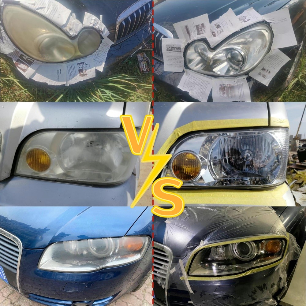 Car Headlight Restoration Kit Polymer Chemical Polishing Repair Liquid 300g Set