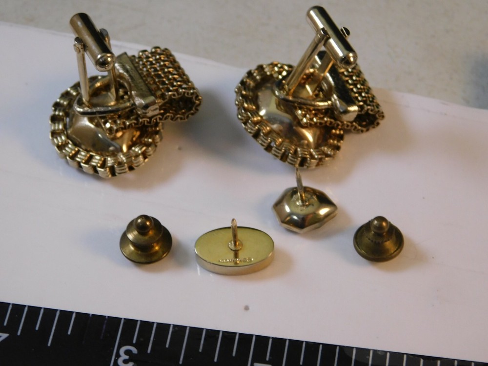 RAINBOW COLORED CUFFLINKS & TIE TAC PINS
