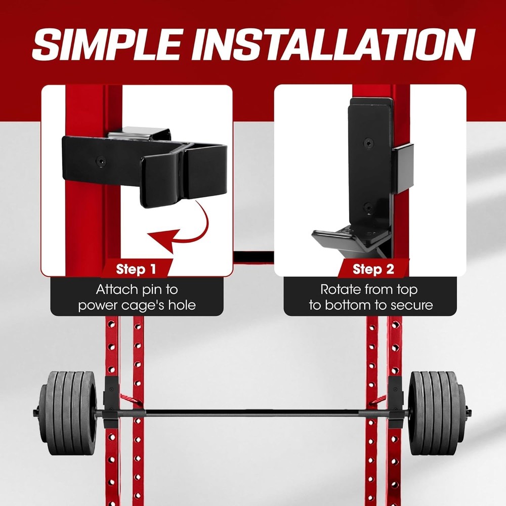 Noise-Reducing J-Hooks for Power Racks - 3x3 Compatibility-