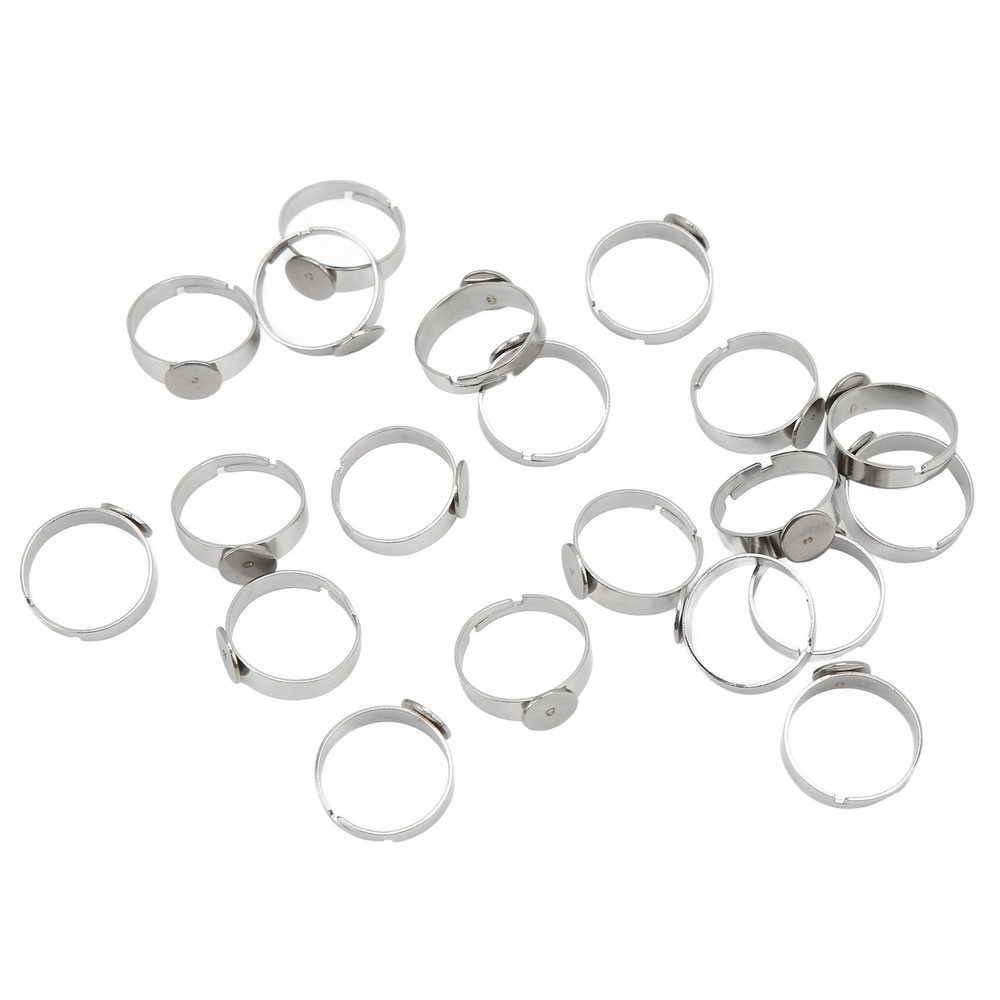 Adjustable Ring Blanks Ring Blanks 8mm Base Diameter 20PCS For Rings For