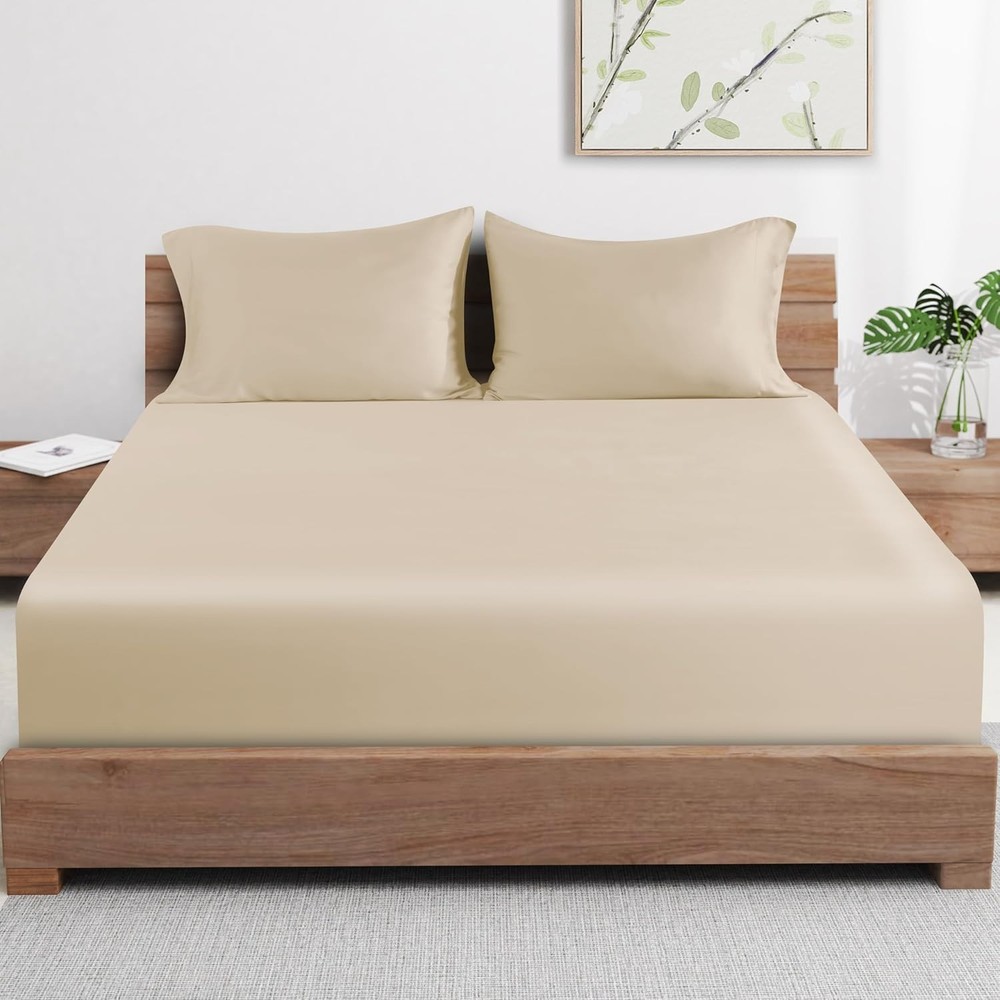 Bamboo Viscose Cooling Fitted Sheet King Size Only, 400 Thread Count, 16" Dee...