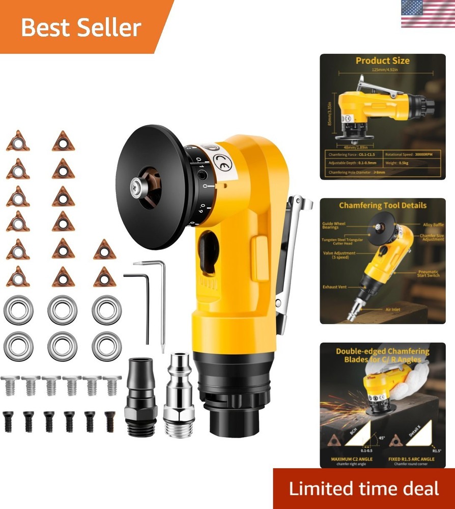 2-in-1 Pneumatic Chamfering Tool - Air-Powered Precision Cutting Tool