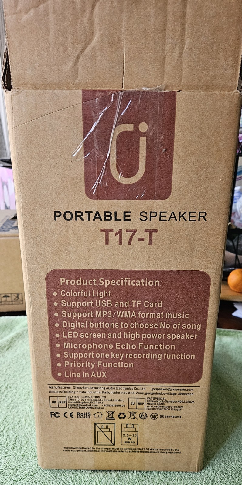 JYX T17T Karaoke Machine Bluetooth 2 Mics Subwoofer Volume Controls Portable