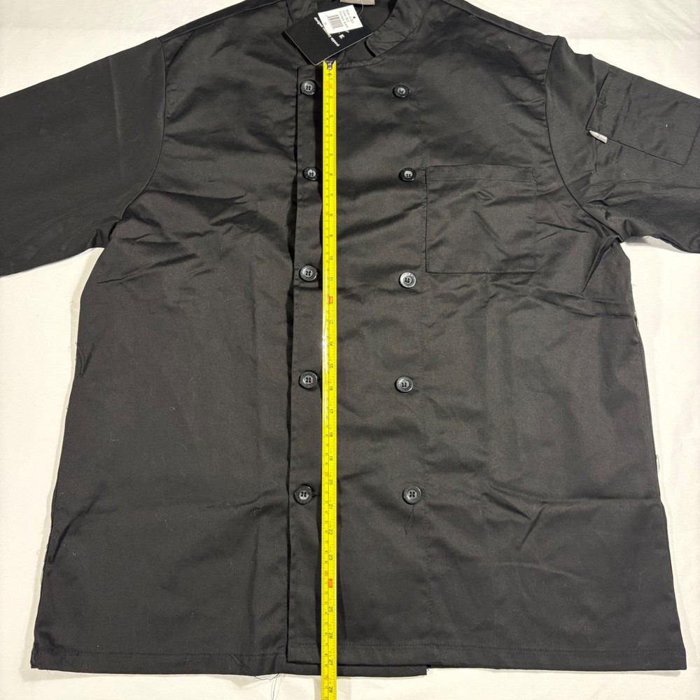 Chef Code Chef Coat Culinary Jacket Short Sleeve Black Workwear XL