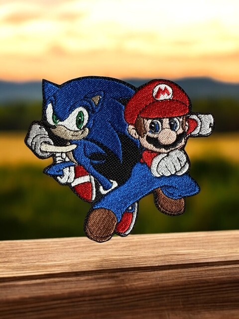 Mario/ Sonic Embroidery Patch Multi Sizes