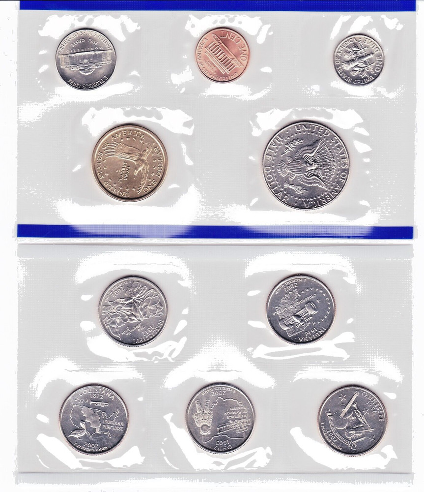 2002 U.S. Mint P&D Uncirculated Coin Set