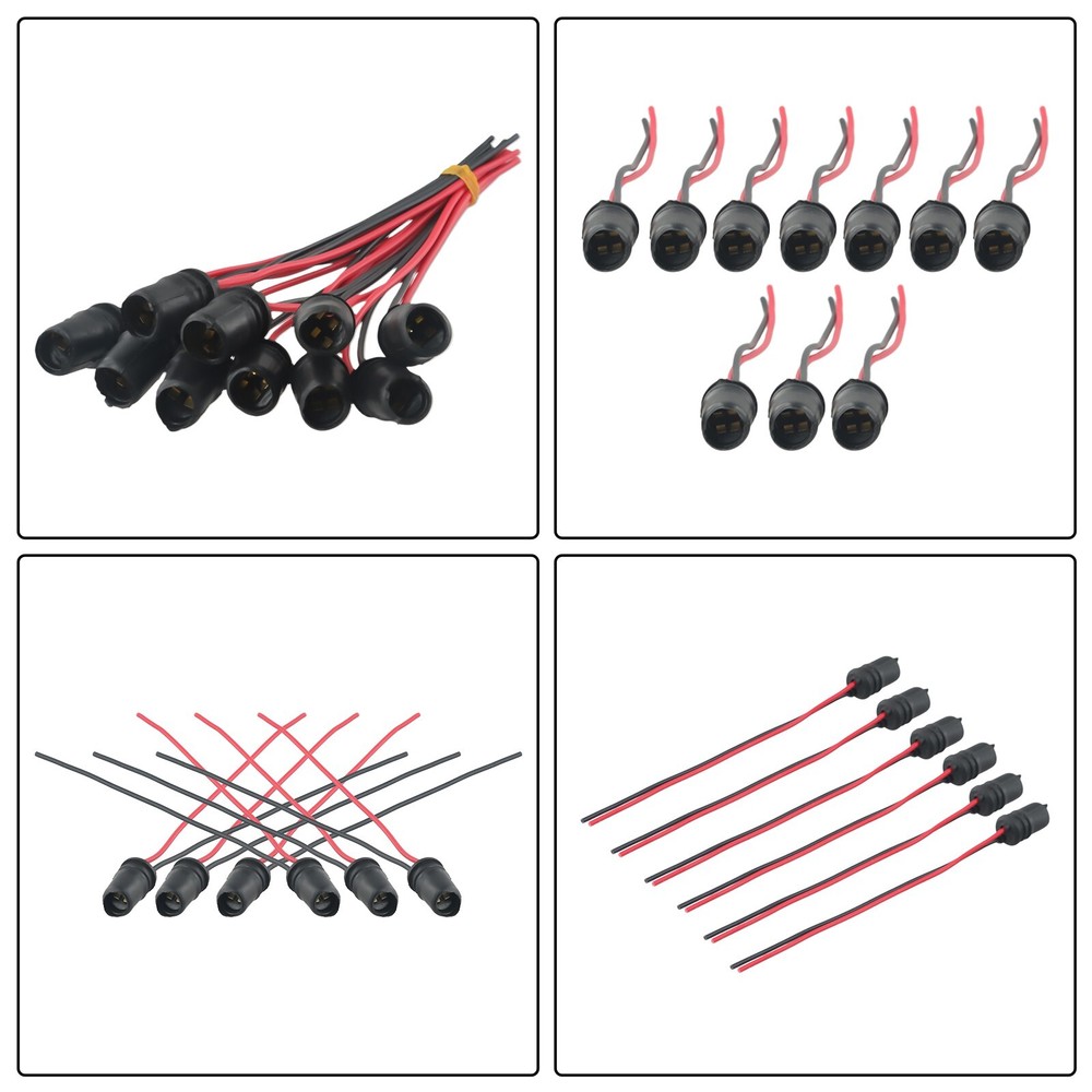 F-Type Rubber Car Auto Light Bulb Round Socket Lamp Holder Base Connector