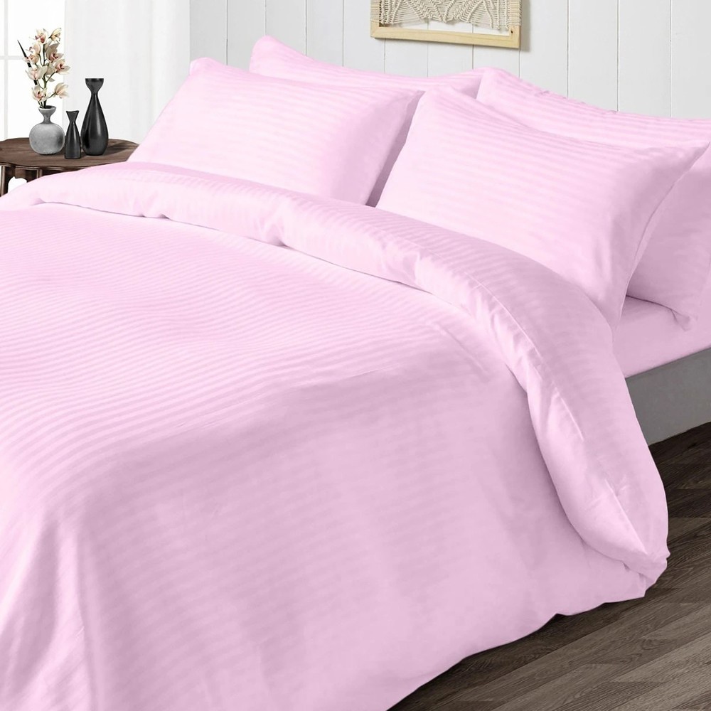Soft Bedding 1000 - 1200 Thread Count Egyptian Cotton Pink Stripe Select Item