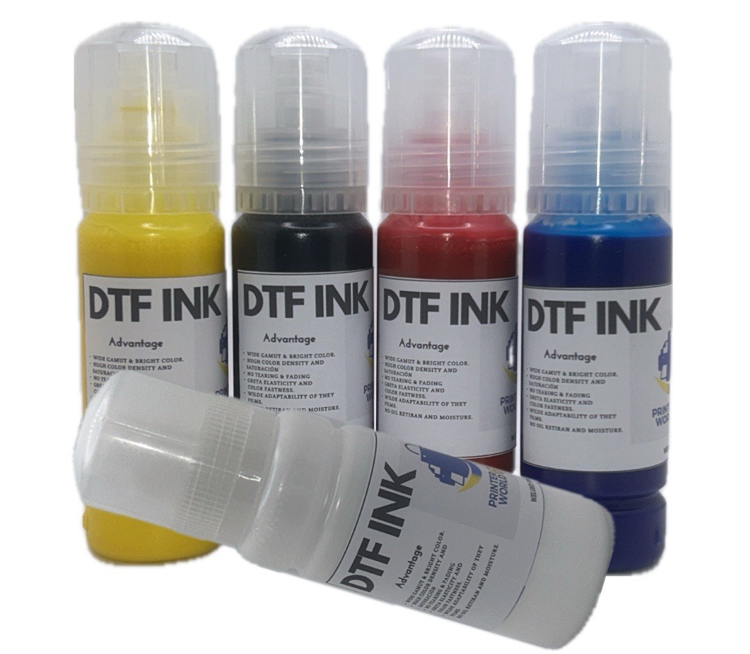 DTF Ink Compatible With Epson Printer, Digital Transfer Film bottles CMYK+W NEW