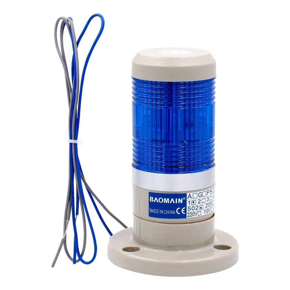 Baomain Warning Continuous Light 110V AC Industrial Continuous LTP-502T Blue ...