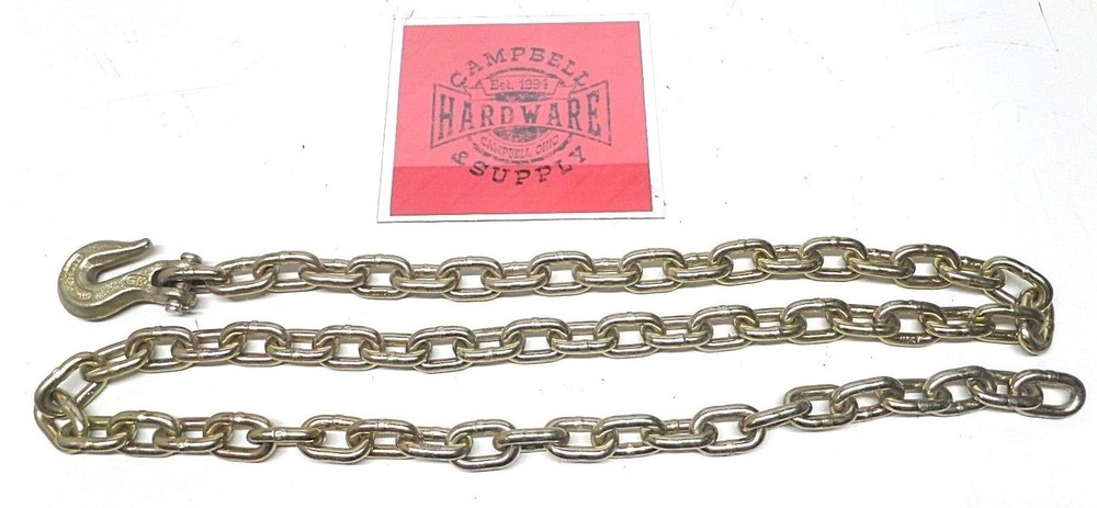 Auto Body Frame Machine Pull Chain 3/8" x 7' Grade 70 with 3/8" Grab Hook