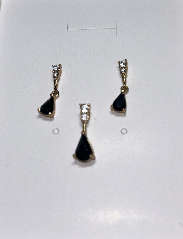 Costume Earrings With Matching Pendant
