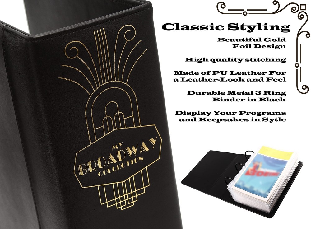 Binder for Holding Broadway Play Program and Theater Programs with 30 Custom ...