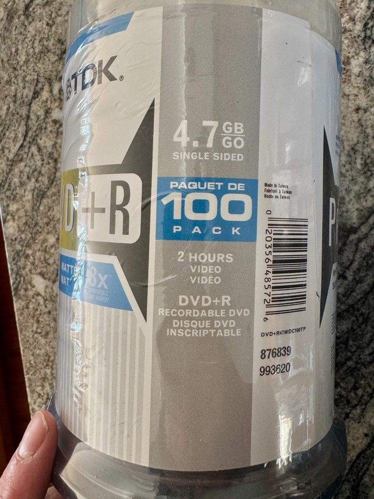 TDK Print On DVDs 100 pack 4.7GB
