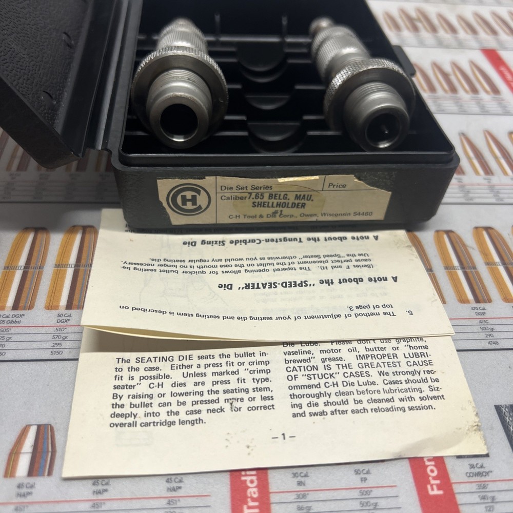 C&H TOOL & DIE 7.65 MAUSER   2 / DIE  SET  RELOADING NICE
