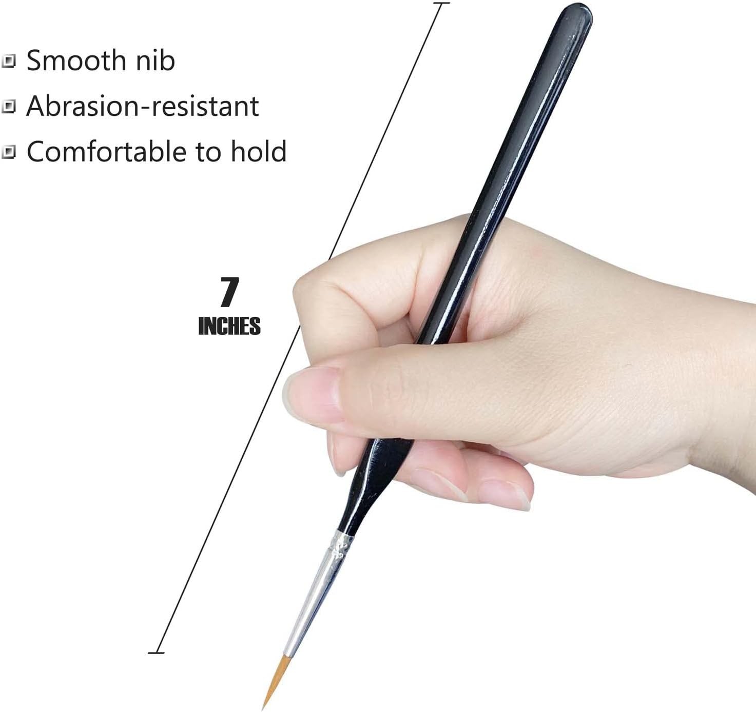 10 Pack Miniature Detail Paint Brushes Kit, Professional Tiny Small, Black