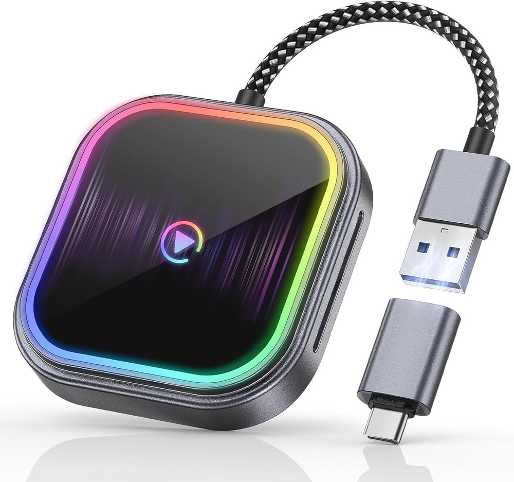 Wireless CarPlay Adapter, 2-in-1 Wireless Android Auto Dongle, Convert Wired...