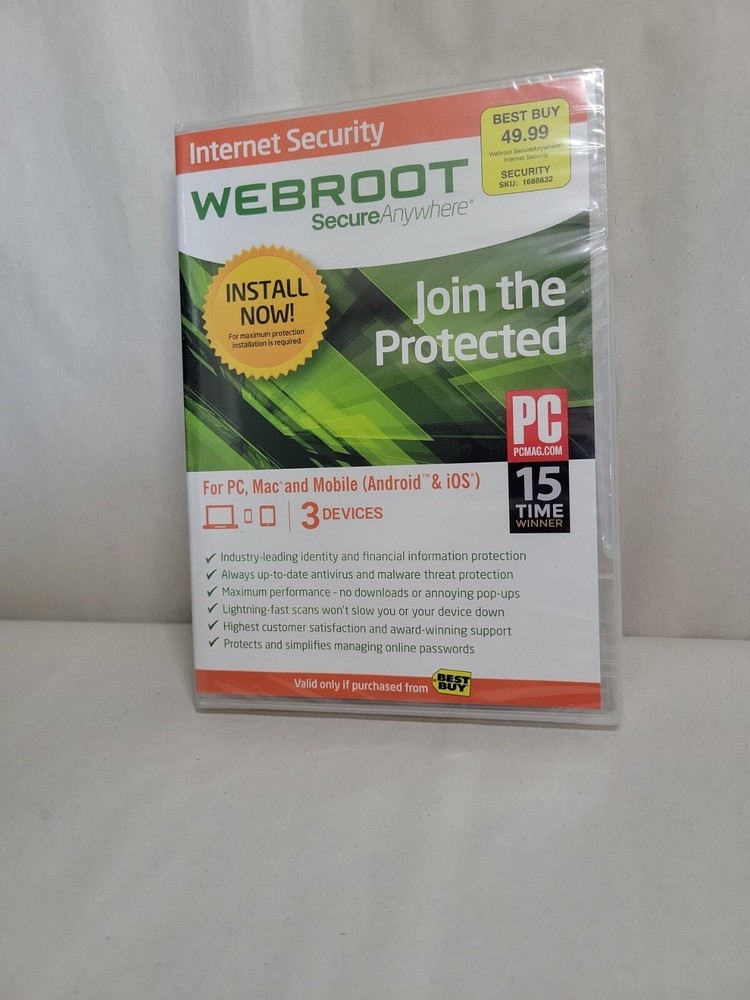 Webroot SecureAnywhere Internet Security - Full Version for Windows & Mac...