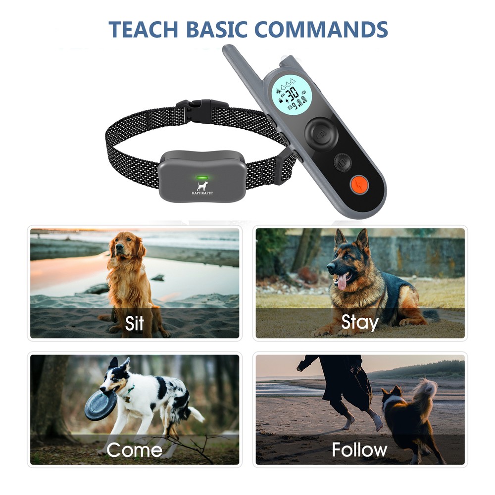 Dog Training Collar 3937 FT Remote Control Rechargeable Waterproof Shock Trainer