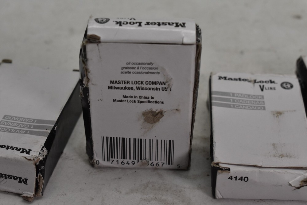 5 Master Lock 4140KA Padlock Keyed Different Standard Shackle Rectangular Brass