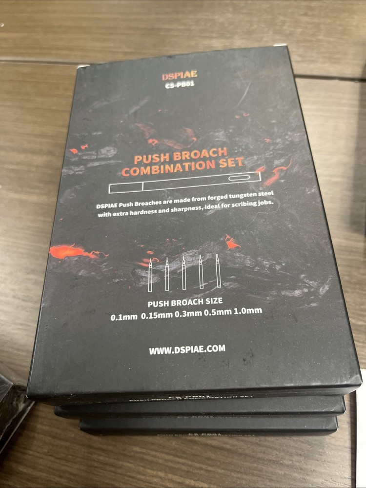 Dspiae #PB01 Push Broach Chisel/Scriber Set (5) With Handle