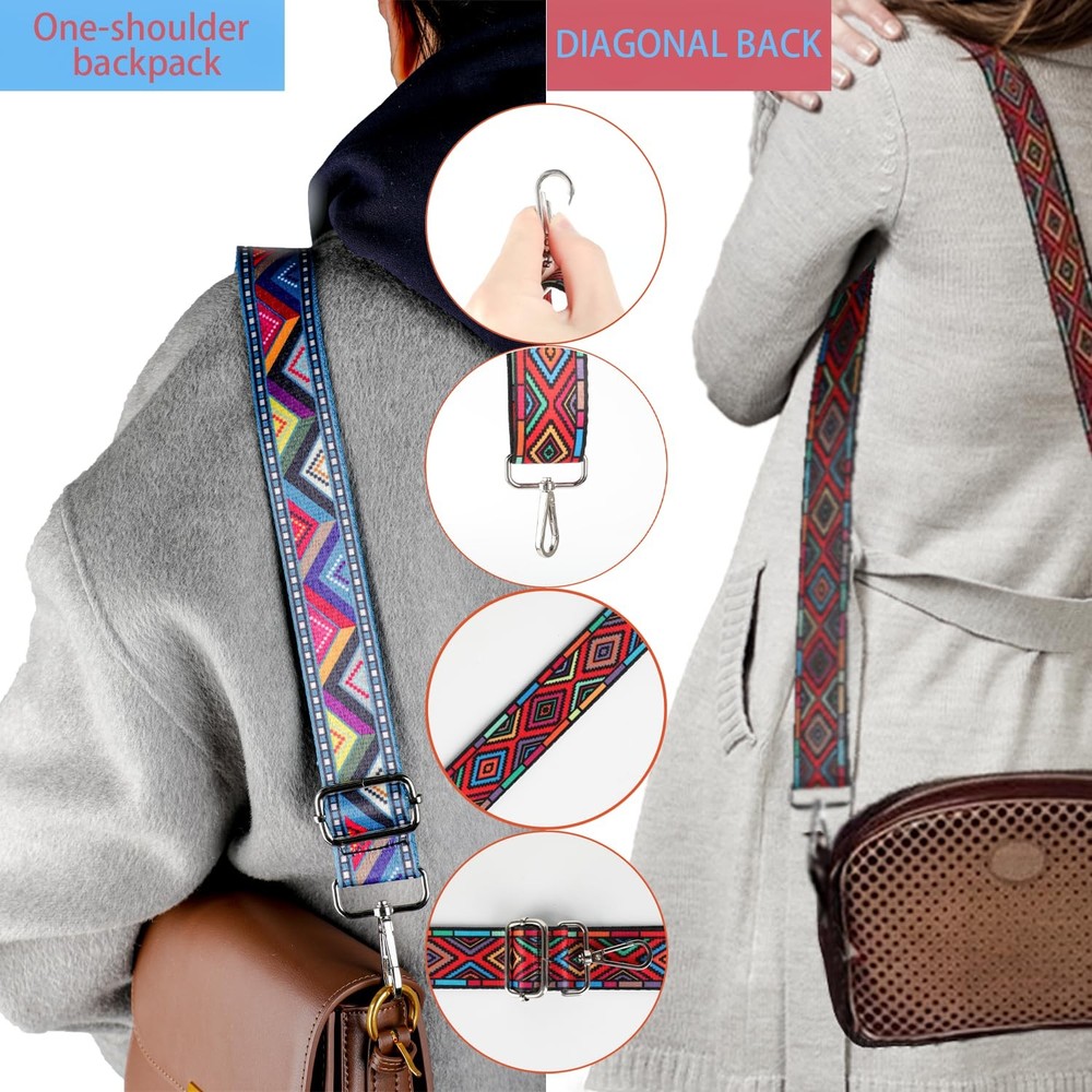 2 PCS Purse Strap, 1.5" Wide Shoulder Strap Adjustable Replacement, Repla