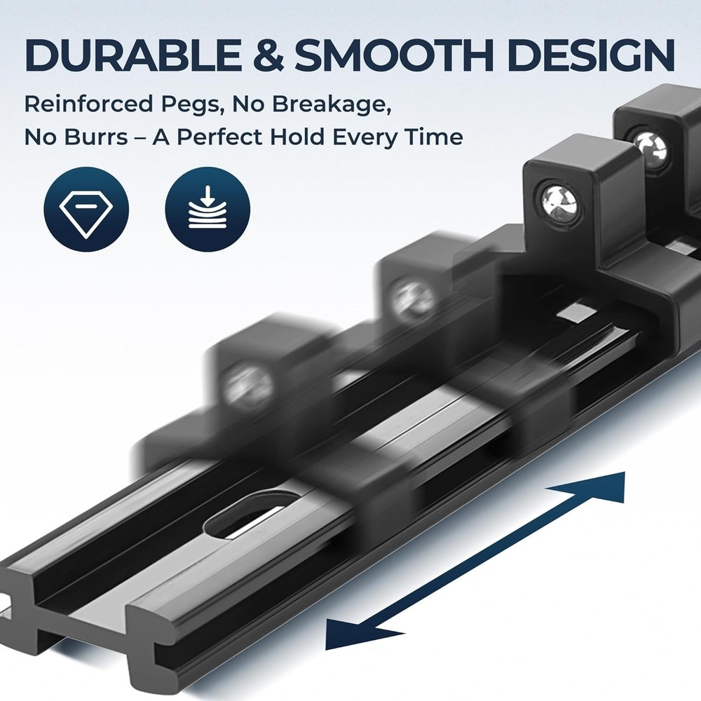 9-Piece Adjustable Socket Storage System for Tool Boxes - ABS Design