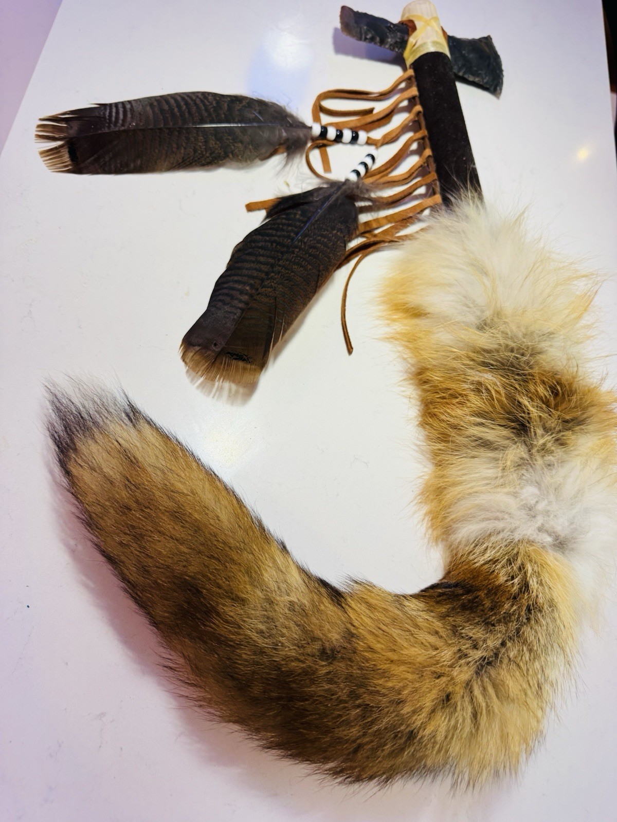 Native American Indian tomahawk. By Enrolled Cherokee  30” Including Tail