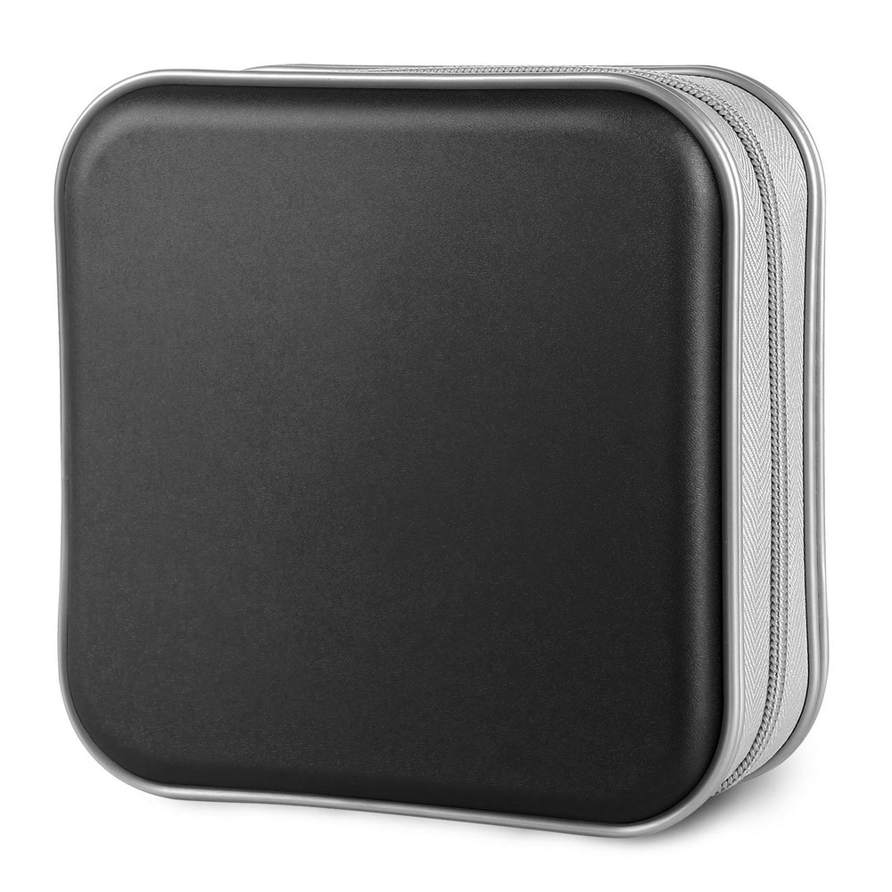 Siveit CD Case, 40 Capacity CD/DVD Case Holders Wallet 40 Capacity, Black