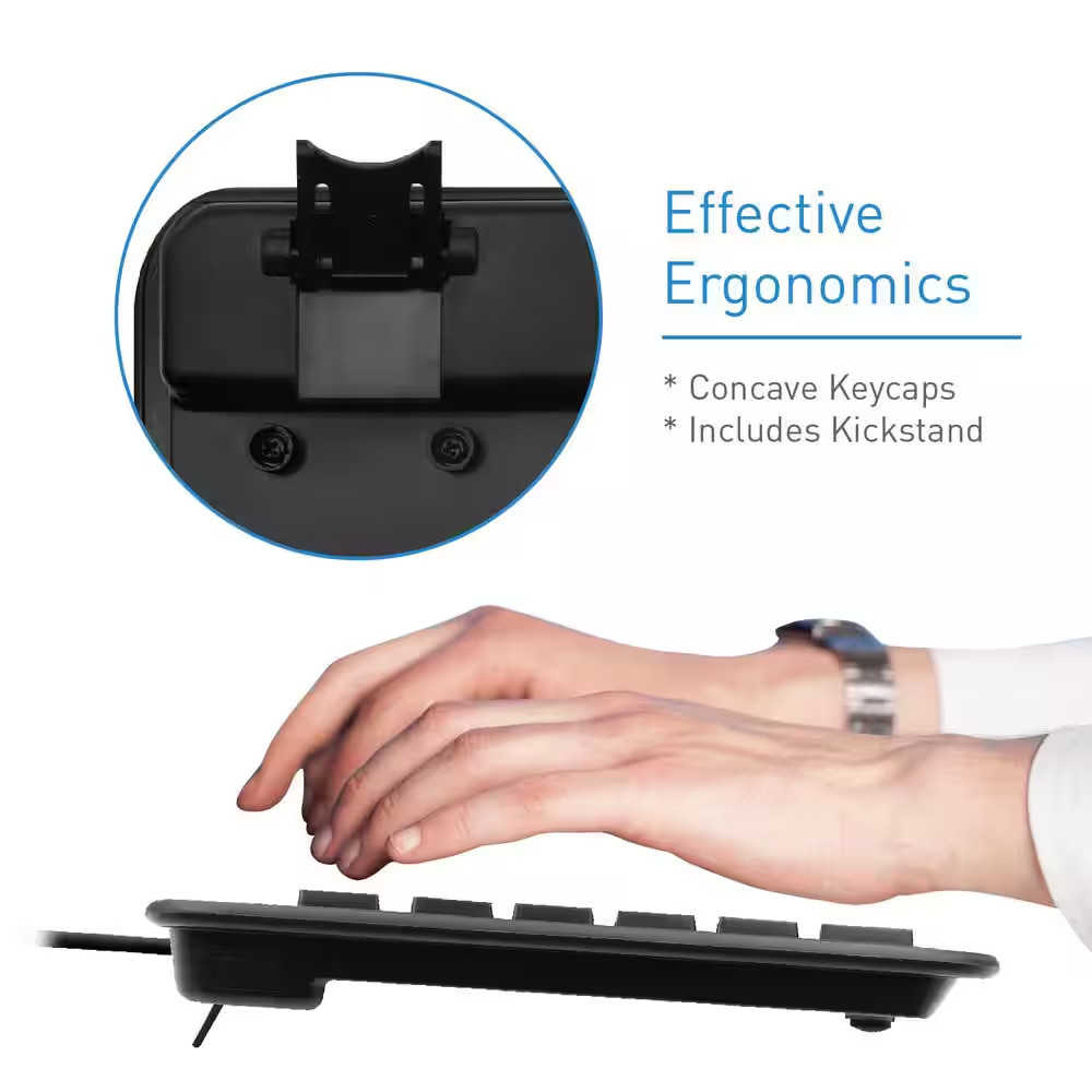 USB Wired Keyboard and Mouse Combo Bundle for PC, Desktop Computer, Laptop, Note