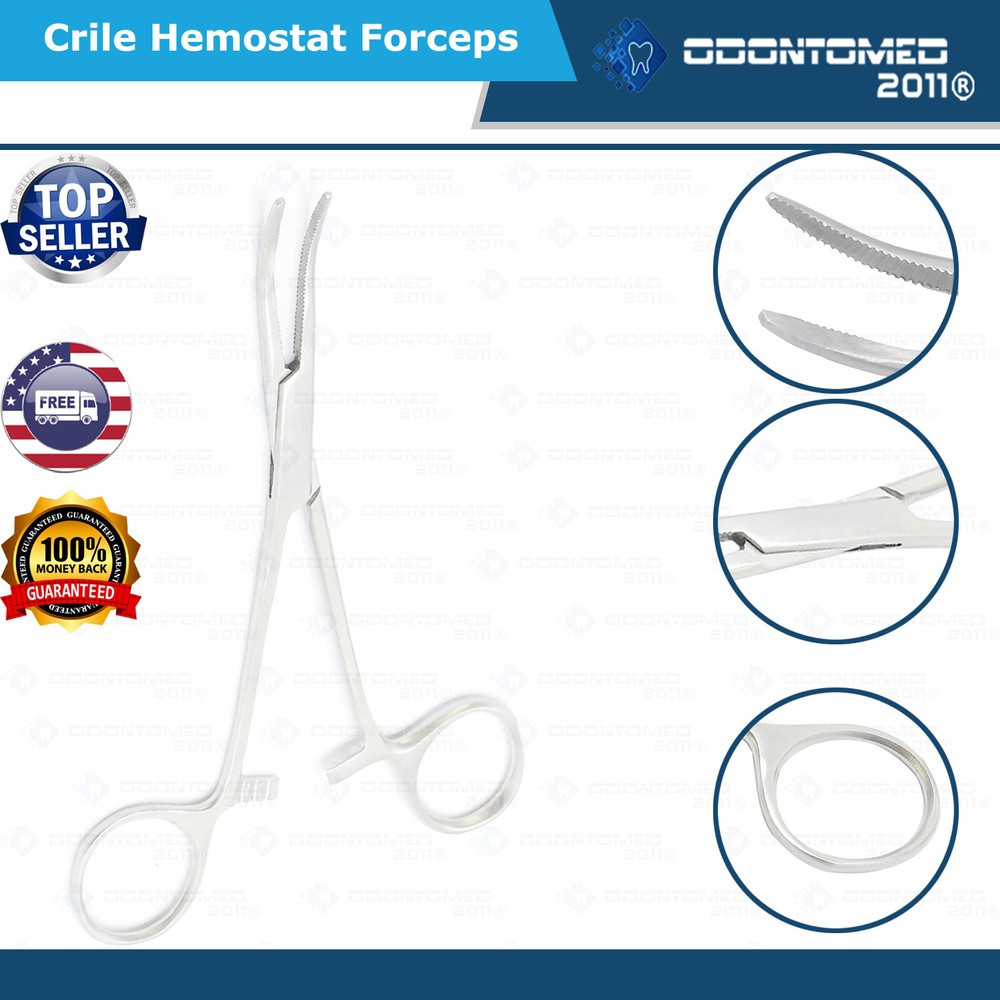 6 CRILE HEMOSTAT LOCKING FORCEPS CVD TIP 5.5" SURGICAL INSTRUMENTS