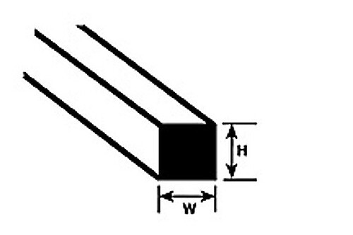Plastruct Square Rod Styrene .060 (10) - #90750