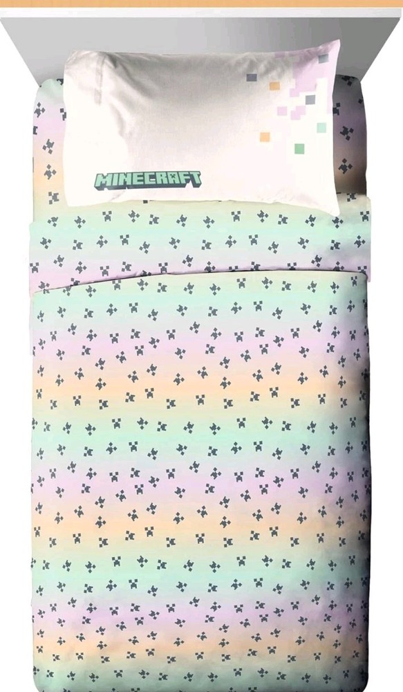 Jay Franco Minecraft Creeper Comforter Set, Full Size, New