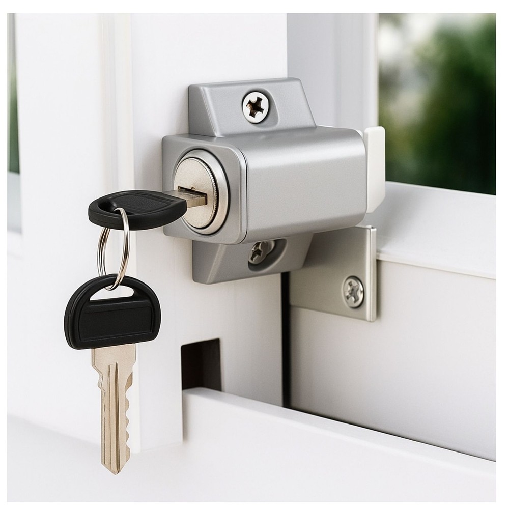 TradeBase Mini Push Lock Window | Door | Silver Grey |Bulk 10 Pack