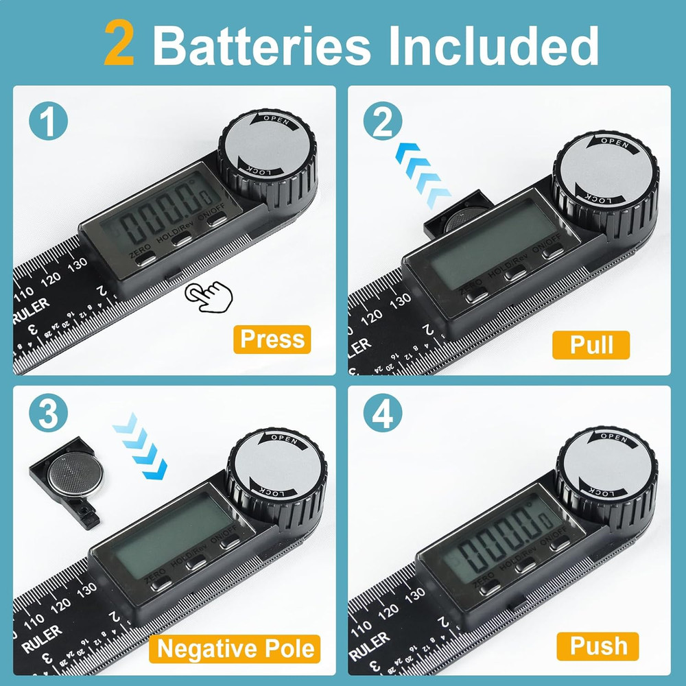 Digital Angle Finder Protractor 400mm LCD Ruler Tool
