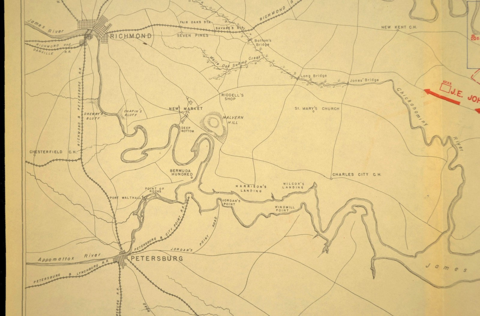 Battle of Williamsburg Map Virginia May 5th 1862 Confederate Retreat to Richmond