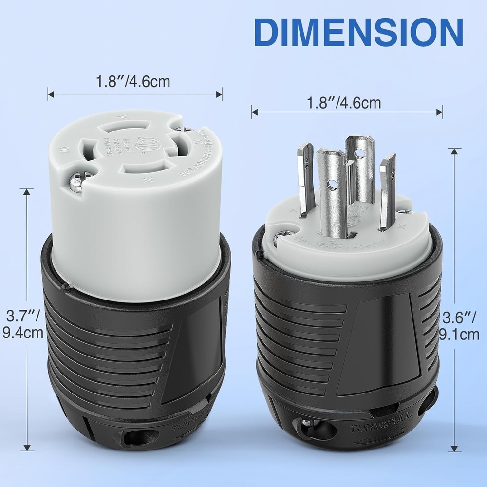 Durable 30Amp Locking Plug Adapter for 125/250V Applications – Safety Certified
