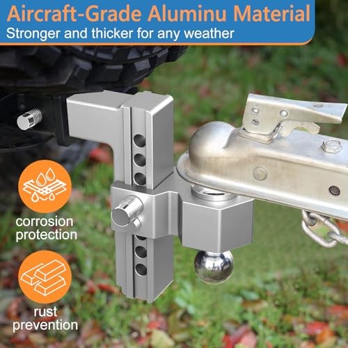 Drop Hitch for 2 Inch Receiver, 8 Inch Adjustable Trailer Hitch 8 Inch Drop