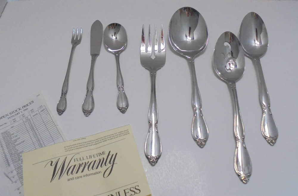 7 Oneida Community Stainless Chatelaine  Serving Pieces