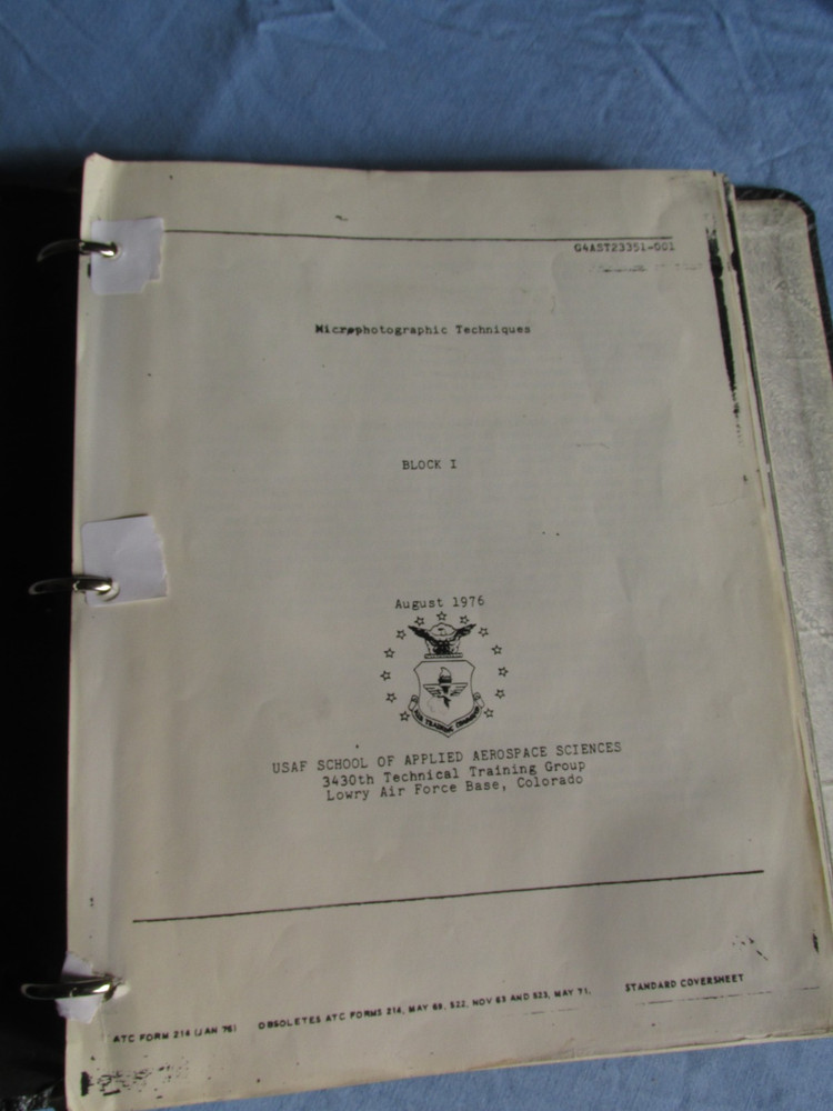 1976 USAF School of Applied Technical Training Manuals Micrographic techniques